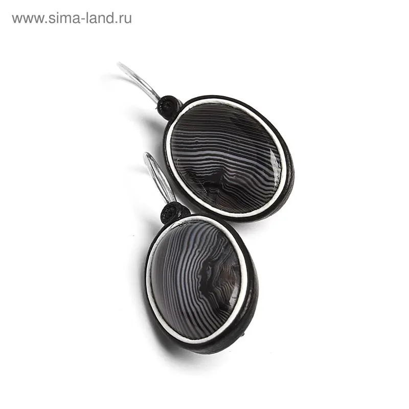 Серьги «Агат» чёрные