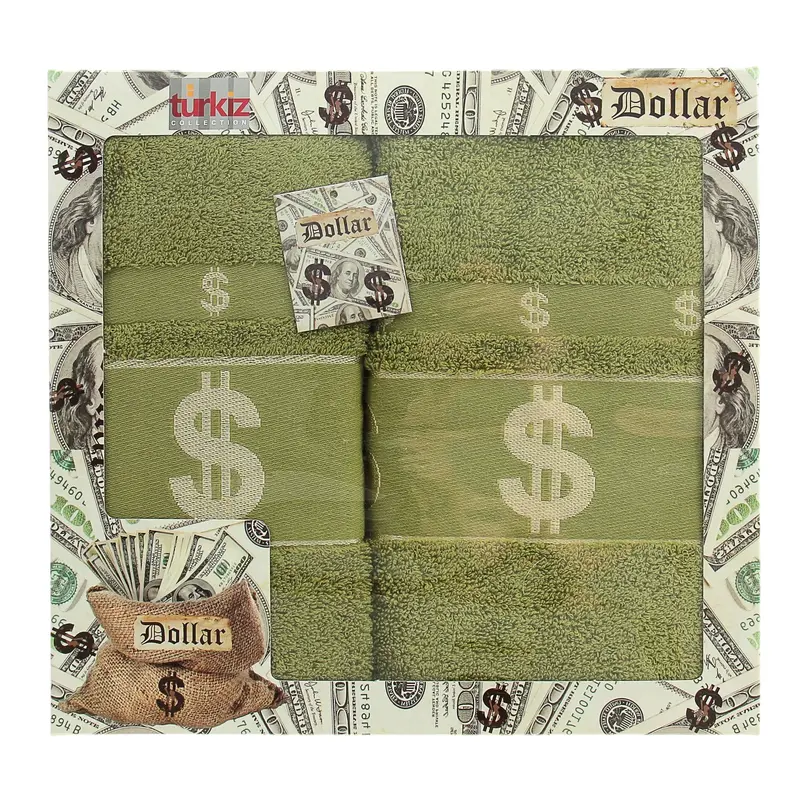Набор полотенец CITY Dollar 50*90 см, 70*140 см зеленый