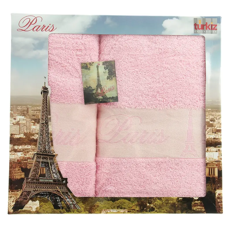 Набор полотенец CITY Paris 50*90 см, 70*140 см розовый