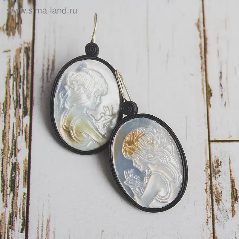 Серьги «Перламутр» камея