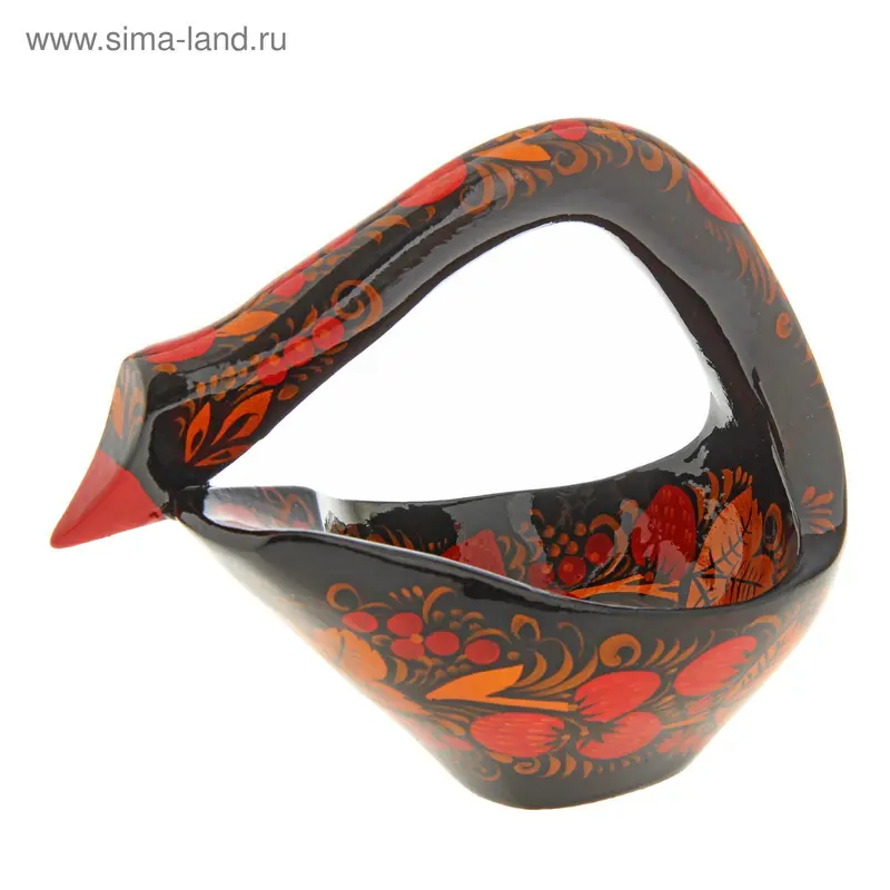 Соусник «Лебедь», хохлома