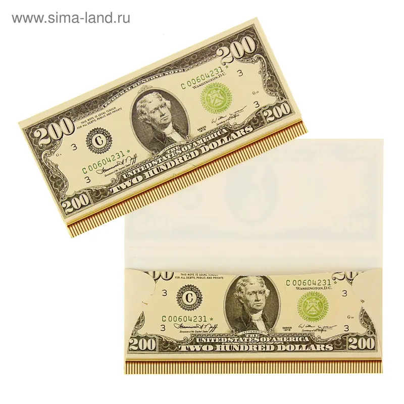 Конверт для денег "200$" глиттер, лак
