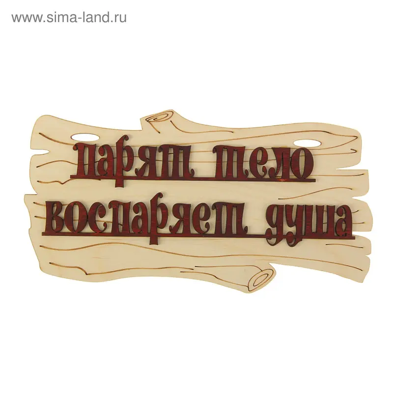 Табличка для бани "Парят тело - воспаряет душа" 30х17см