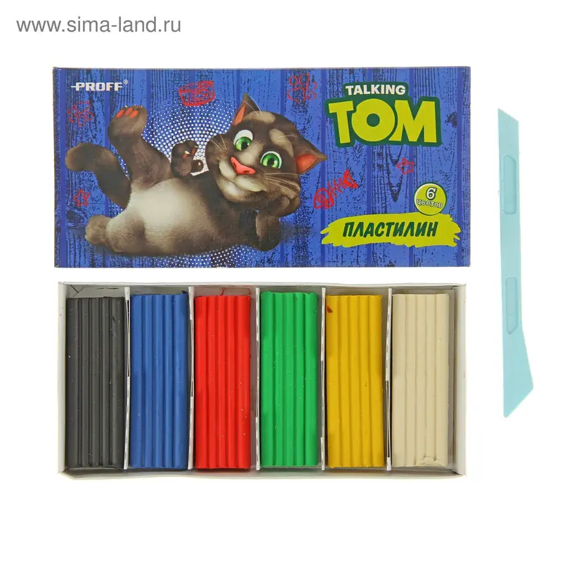 Пластилин 6 цветов 120гр "Говорящий Том"