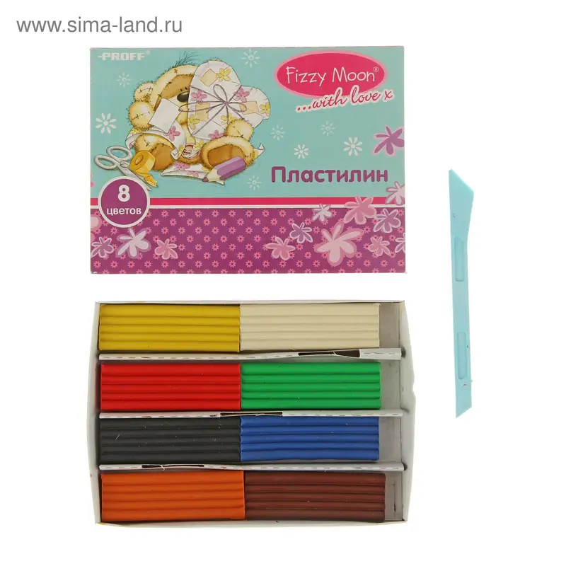 Пластилин 8 цветов 160гр Fizzy Moon