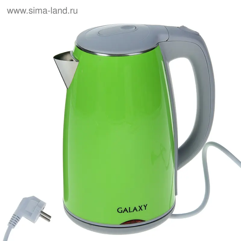 Чайник электрический Galaxy GL 0307, металл, 1.7 л, 2000 Вт, зеленый