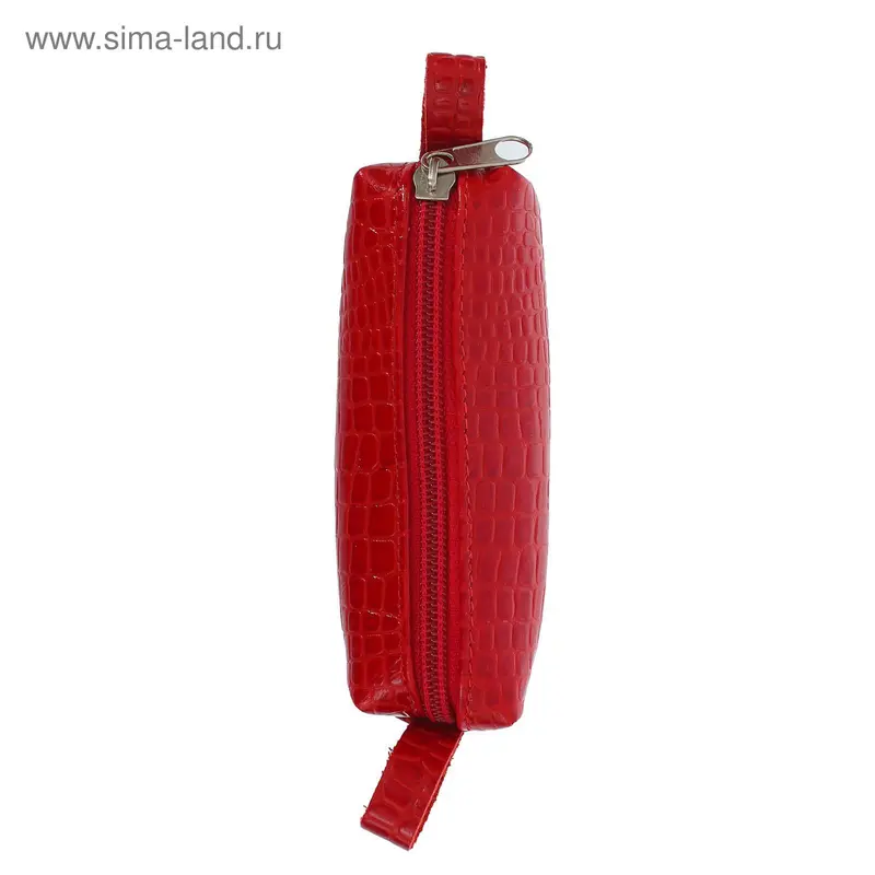 Ключница на молнии, красный кайман