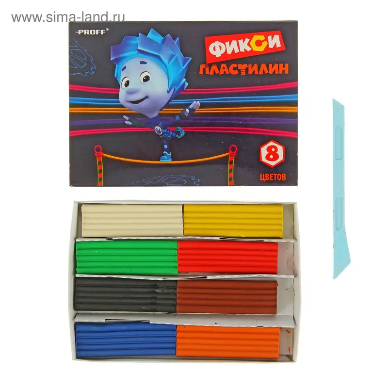 Пластилин 8 цветов 160гр "Фиксики"