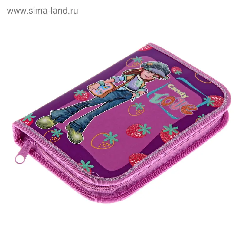 Пенал 1 секция 130*190 ламинированный картон, ПК4-10 глиттер, Candy