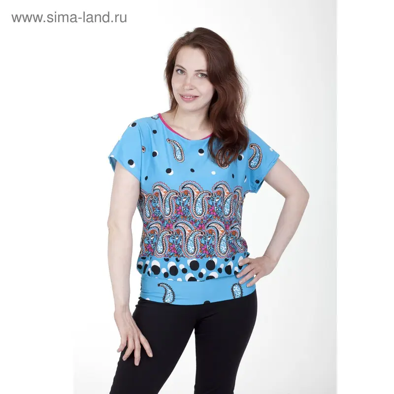 Блуза женская Олеся 393, бирюзовый, р-р 56