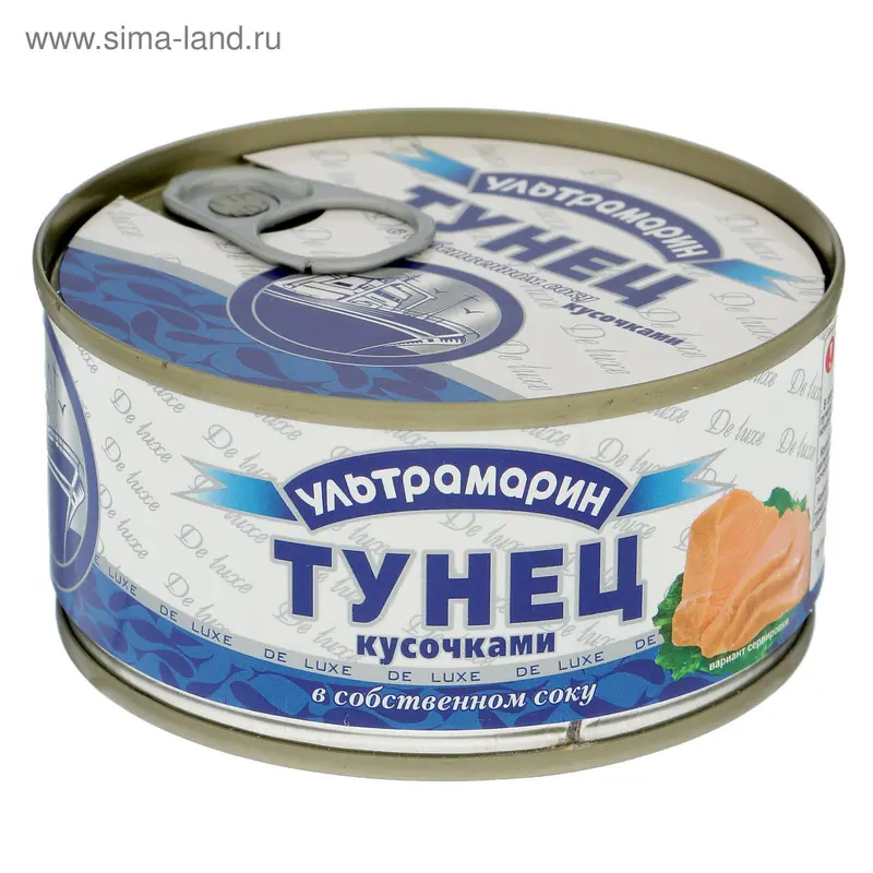 Тунец кусочками в собственном соку ТМ "Ультрамарин", 185 г