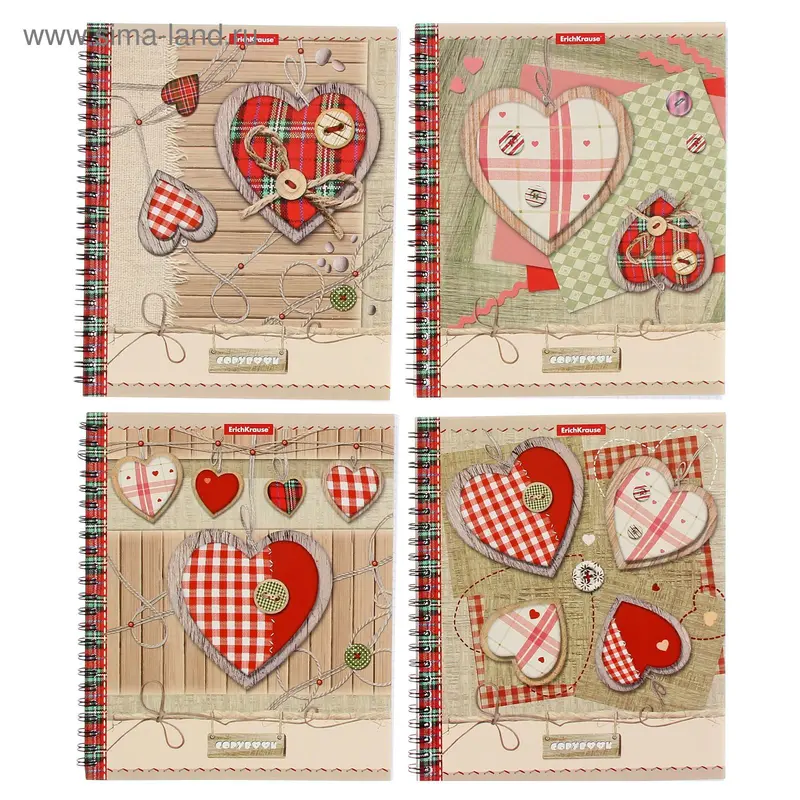 Тетрадь А6, 60 листов клетка на гребне Needlework, МИКС, EK 39974