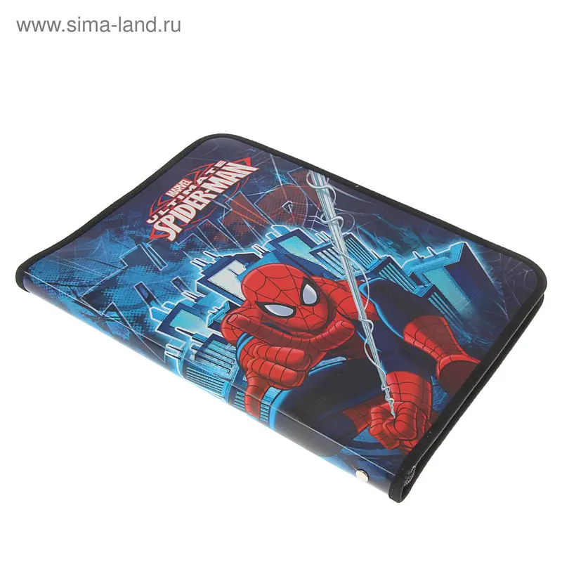 Папка для труда А4 молния вокруг откидная планка, пластик, Disney Spiderman
