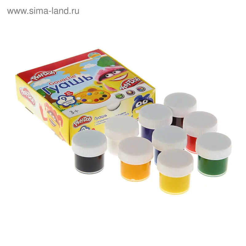 Гуашь 9 цветов по 20мл Play Doh