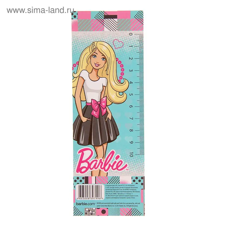 Закладка-линейка 60*170мм Barbie