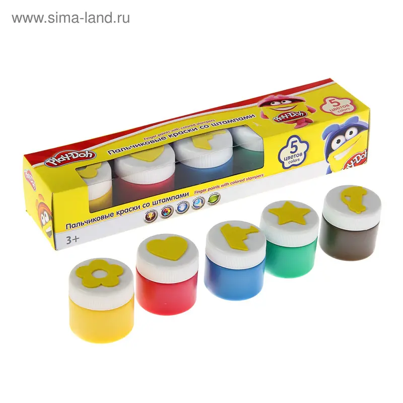 Краски пальчиковые набор 5 цветов*50 мл Play Doh PDCP-US1-FPNT-BOX5