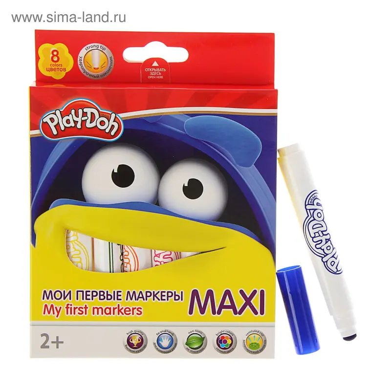 Фломастеры 8 цветов Play Doh, утолщенные