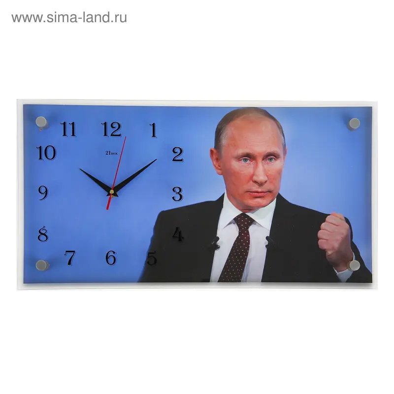 Часы настенные прямоугольные "Путин В.В.", 52х26 см