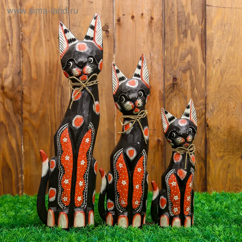 Кошки 30,40,50 см к-т из 3-х албезия МИКС