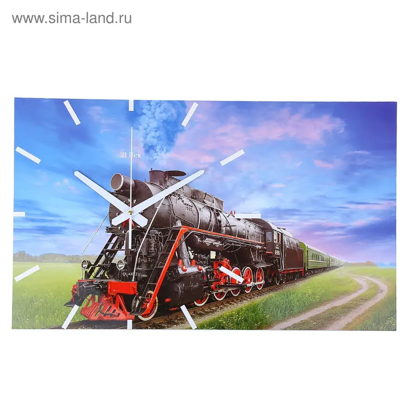 Часы настенные прямоугольные "Паровоз", 61х37 см
