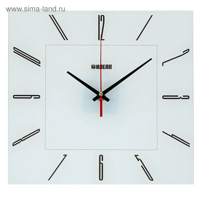 Часы настенные "Офис 319", стекло,квадрат,28х28см микс