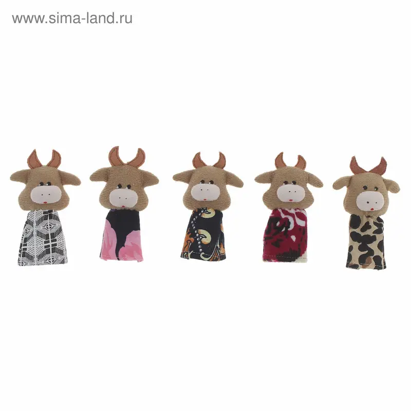 Кукла пальчиковая "Корова", МИКС