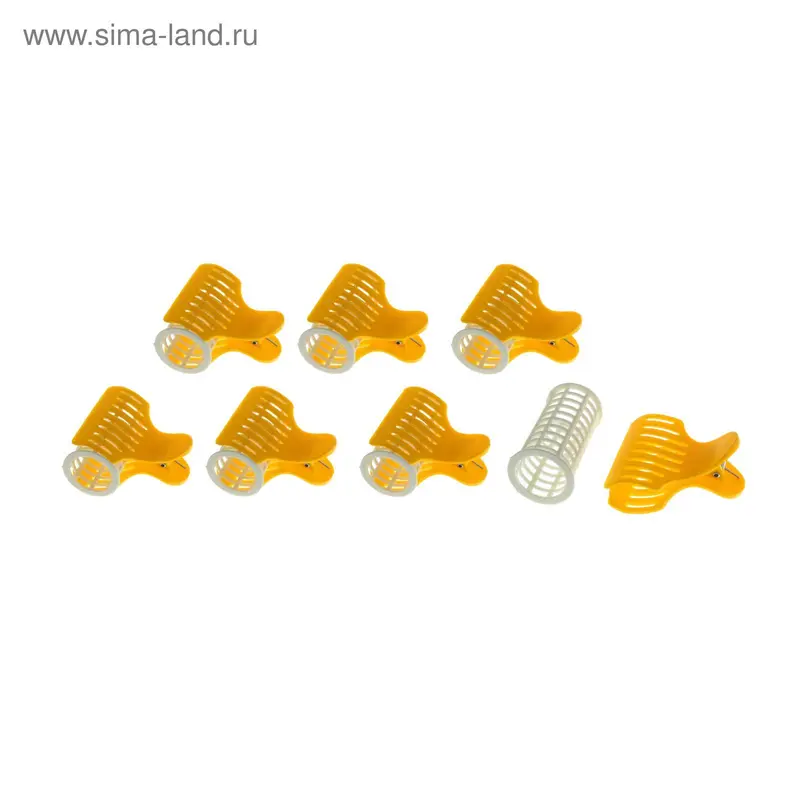 Бигуди с крабом, d=2,8см, 7шт, МИКС