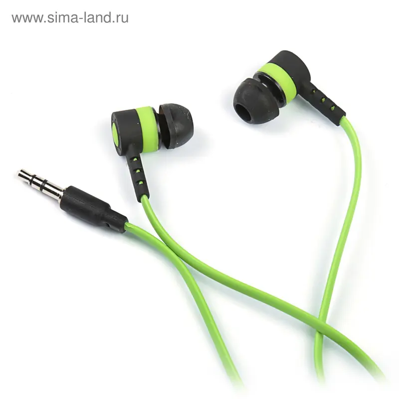 Наушники LuazON LV-P-116 "Лого", вакуумные, зелёно-чёрные
