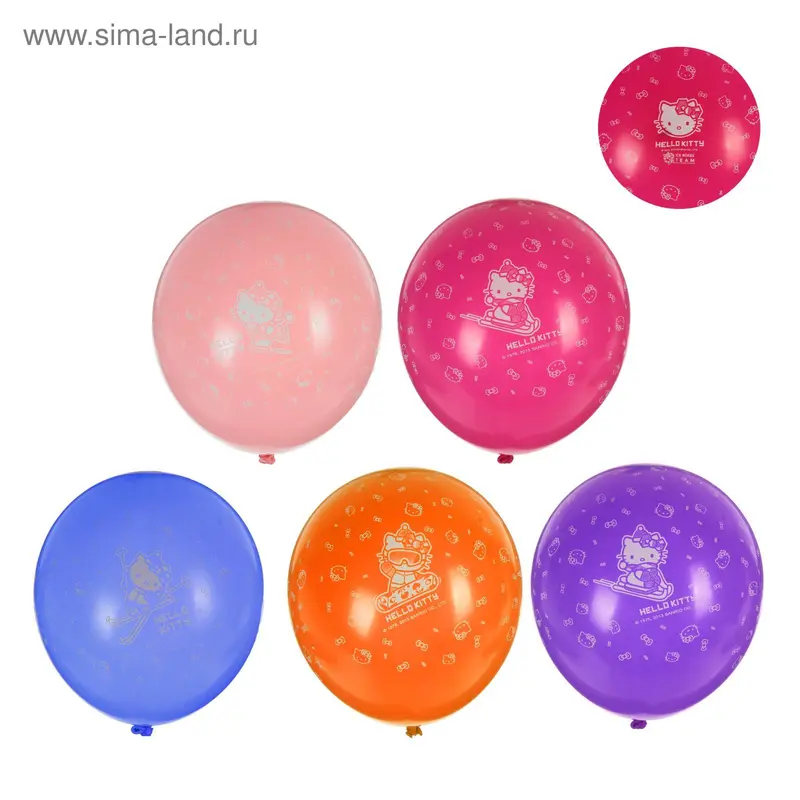 Шар латексный 14" Hello Kitty, пастель, набор 25 шт., цвета МИКС