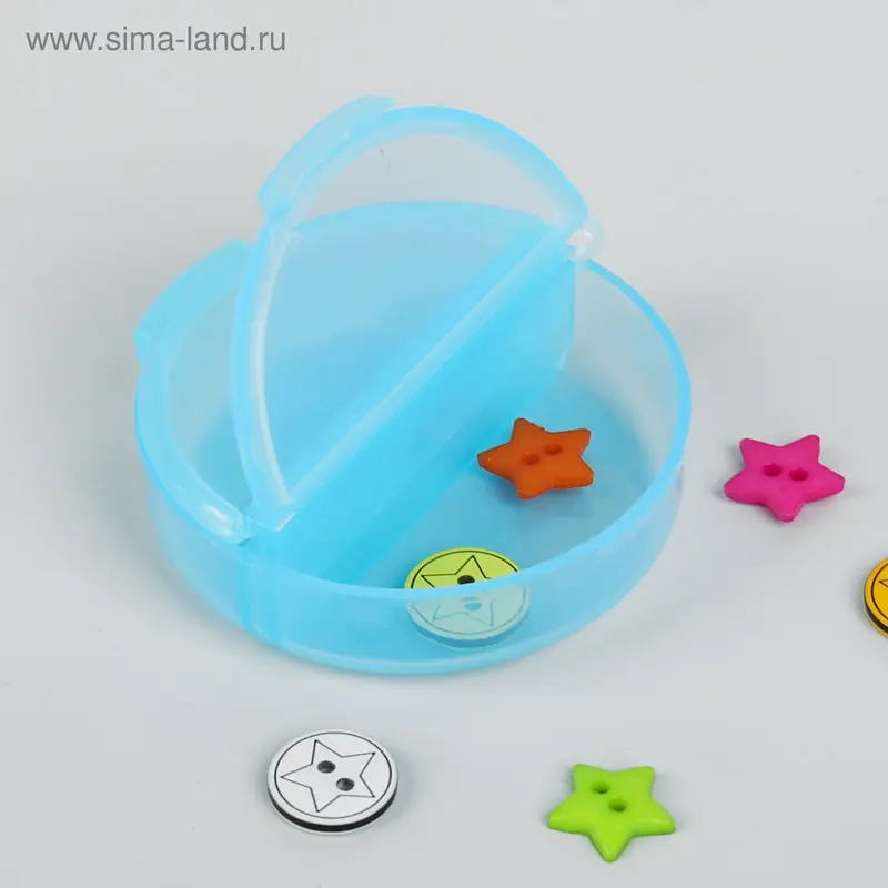 Контейнер для бисера, 5,5х1,8см, цвет голубой