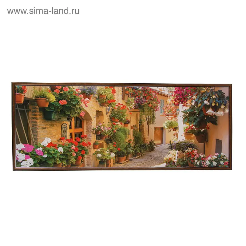 Картина "Улица в цветах" 38*93см
