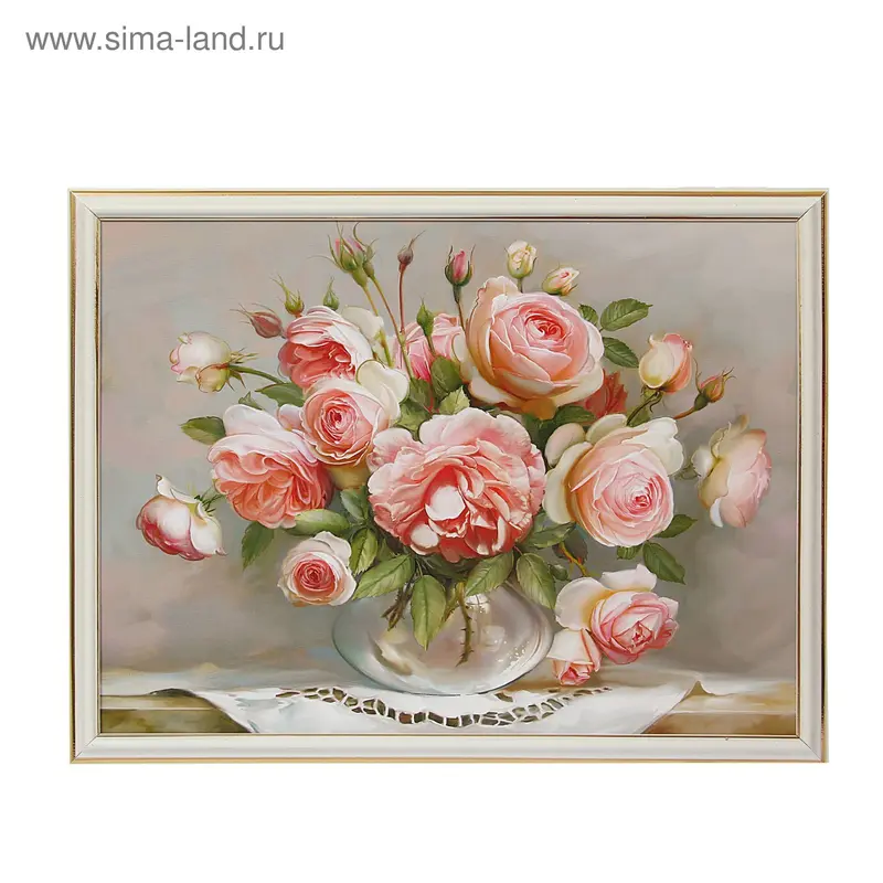 Картина "Пышный букет в вазе" 30*40см