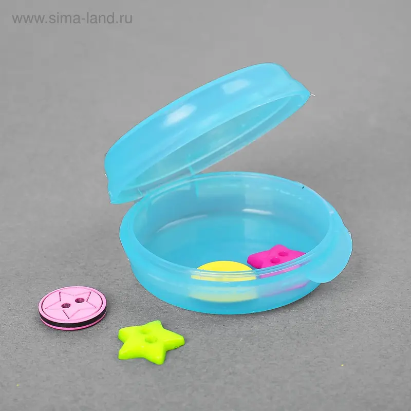 Контейнер для бисера, 4,6х1,8см, цвет голубой