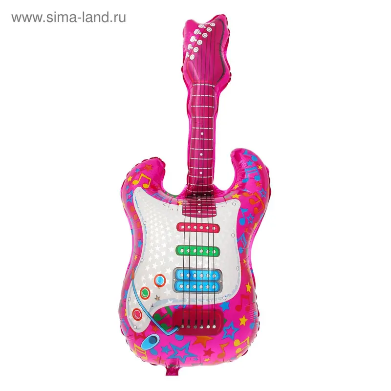 Шар фольгированный 44" "Гитара", цвет малиновый