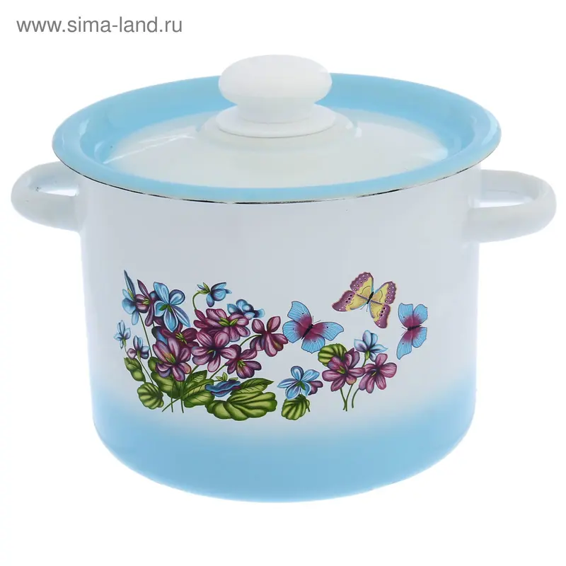 Кастрюля 3,5 л "Нежный букет", с пластмассовой ручкой