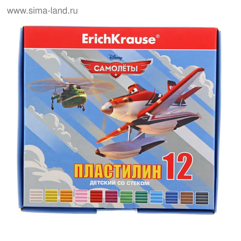 Пластилин 12 цветов 216г "Самолеты. Flying Plans", со стеком, EK 39624