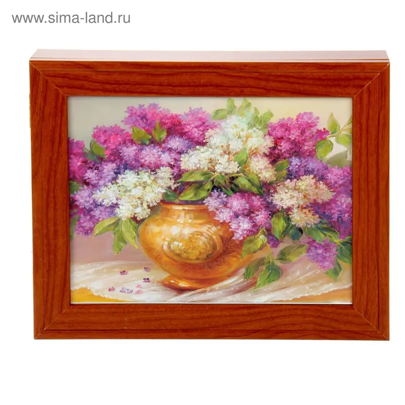 Ключница "Букет сирени" 25х30 см Орех