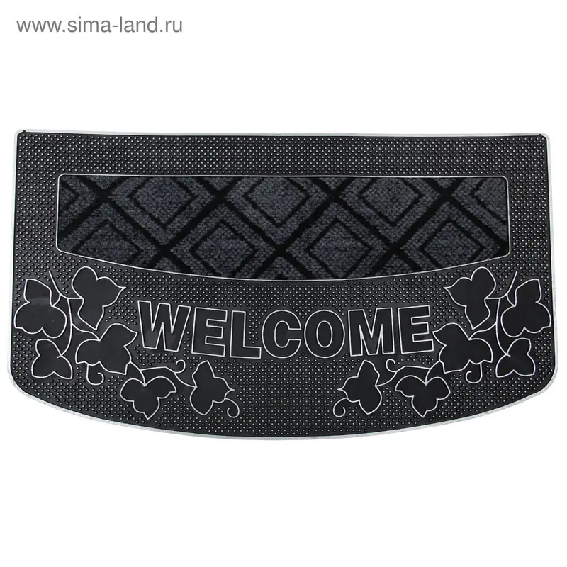 Коврик придверный 40х70 см "Welcome. Листья", узорный