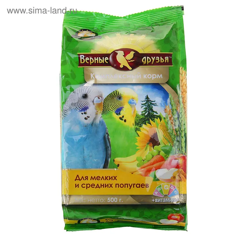 Корм «» для мелких и средних попугаев, 500 г
