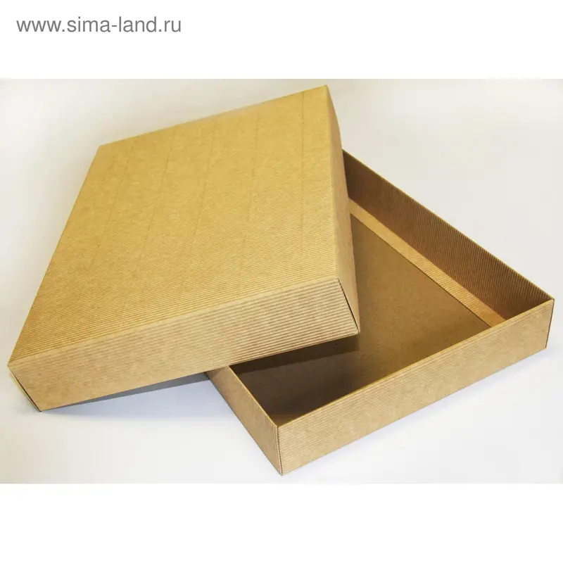 Коробка крафт из рифленого картона 34 х 24 х 5 см