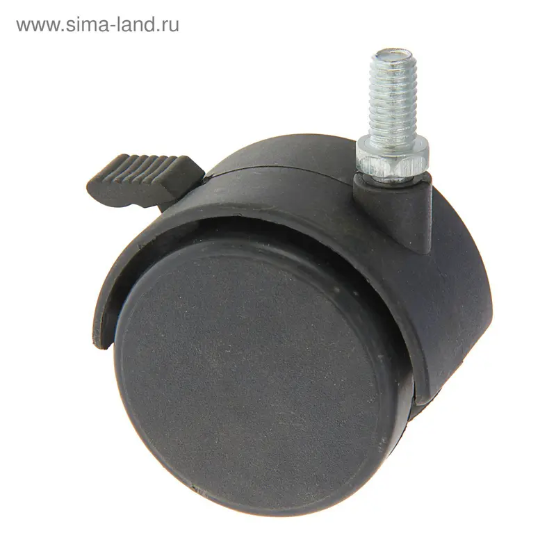Колесо мебельное 502А, с тормозом, d=50 мм, черное