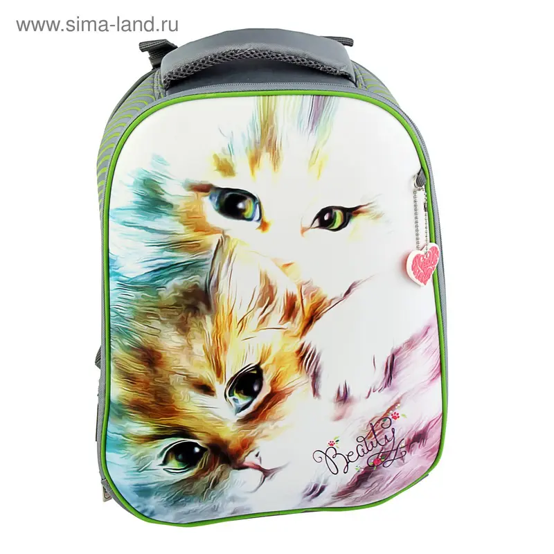 Рюкзак каркасный Hatber 38*28*16 ERGONOMIC, эргономичная спинка, для девочки, Beauty cats