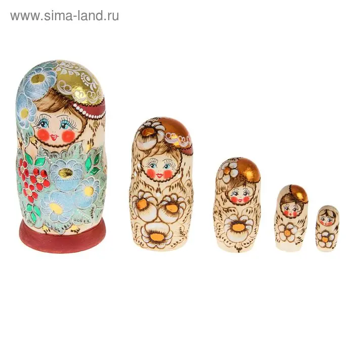 Матрешка "Карина" голубая