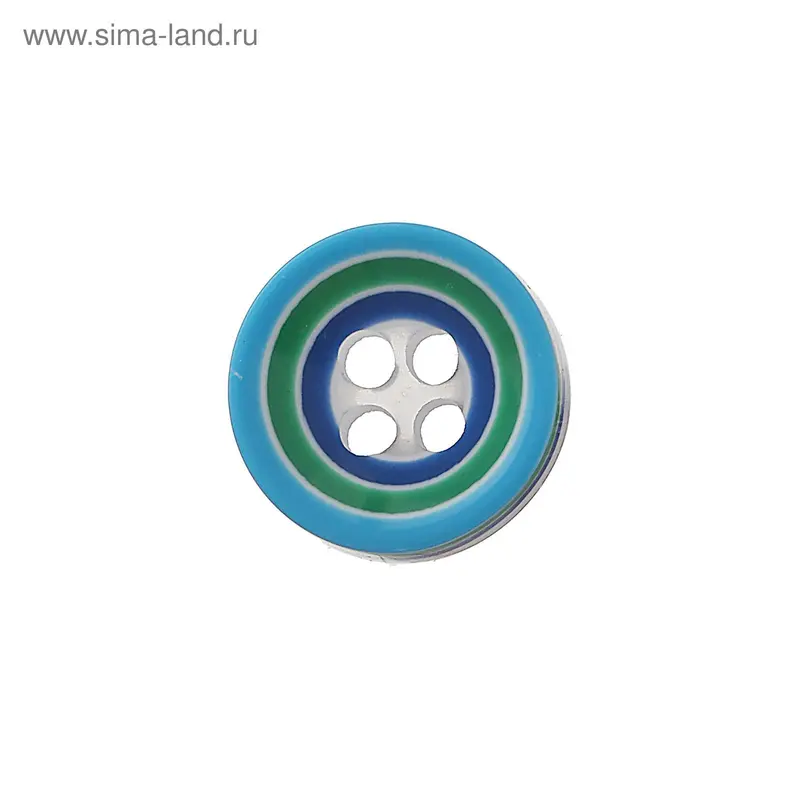 Пуговица, 4 прокола, 11мм, разноцветный