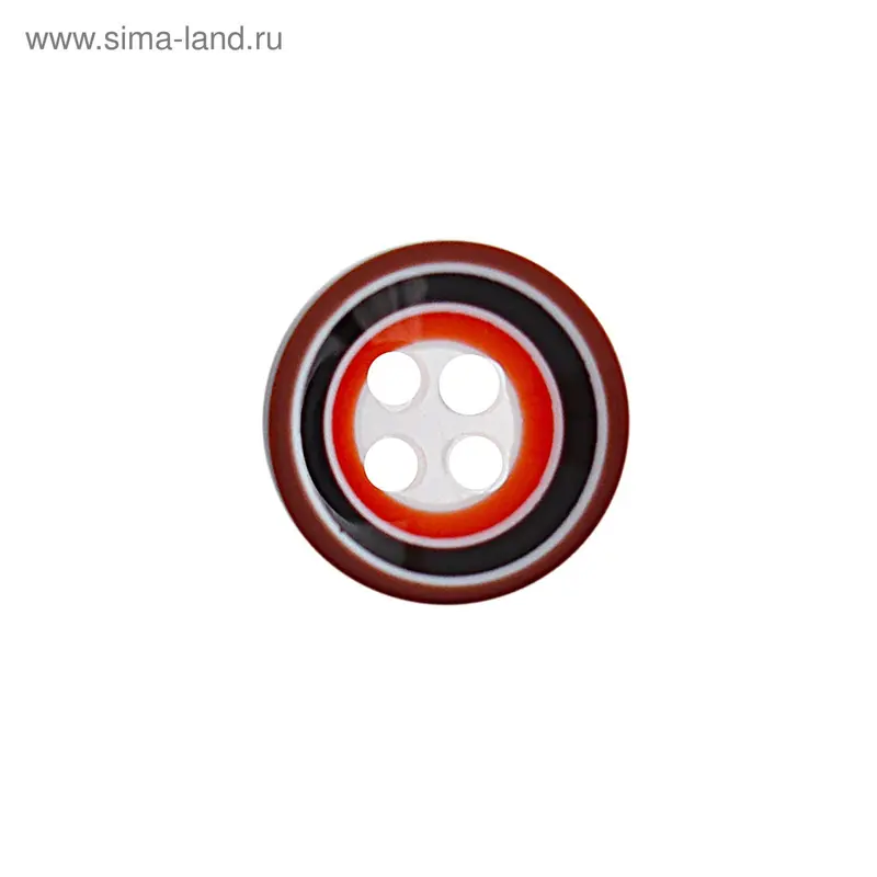 Пуговица, 4 прокола, 11мм, разноцветный