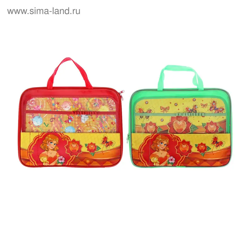 Папка для труда А4 с ручками текстиль ПВХ 335*260*20 "Принцесса Лаура"