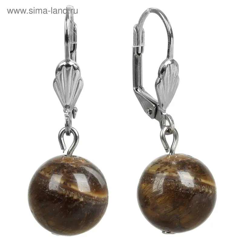 Серьги шар №12 «Тигровый глаз»