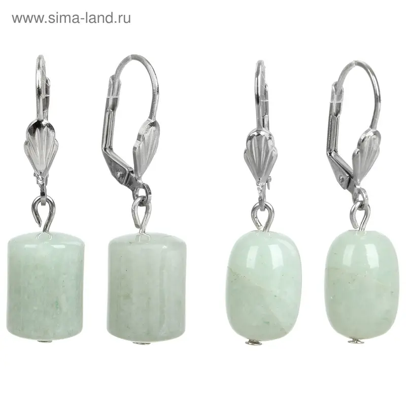 Серьги бочонки «Оникс» форма МИКС