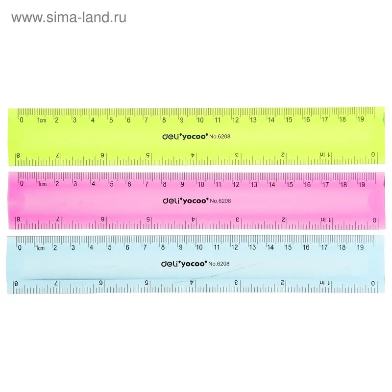 Линейка гибкая 20 см Deli МИКС