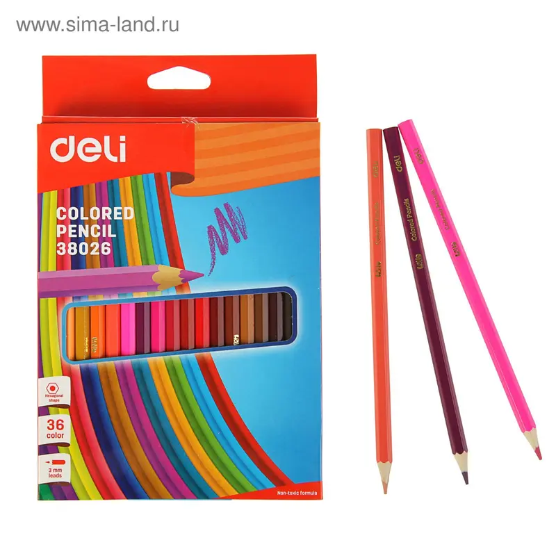 Карандаши 36 цветов DELI